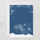 冬の雪のクリスマスカーウェディング 招待状 (裏面)