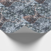 冬の雪のクリスマスディアー ラッピングペーパー (角)