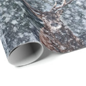 冬の雪のクリスマスディアー ラッピングペーパー (ロールコーナー)