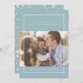 冬の雪のクリスマスフォトカード シーズンカード (正面/裏面)