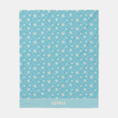 冬の雪のクリスマスホリディネームかわいい フリースブランケット (正面)