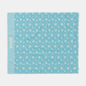 冬の雪のクリスマスホリディネームかわいい フリースブランケット (正面(横))