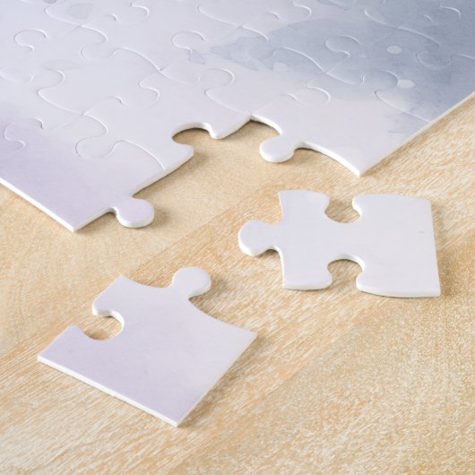 冬の雪のクリスマスレイルウェイステーションとトラック ジグソーパズル (側面)