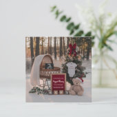 冬の雪のクリスマス妊娠発表 招待状 (スタンド正面)