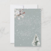 冬の雪のクリスマス結婚の 出欠カード (裏面)