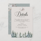冬の雪のクリスマス結婚詳細 エンクロージャーカード (正面/裏面)