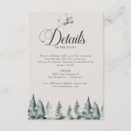 冬の雪のクリスマス結婚詳細 エンクロージャーカード