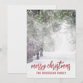 冬の雪のクリスマス　森の木 シーズンカード (正面/裏面)