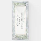 冬の雪のグリーンウェルカムカード 横断幕 (縦)