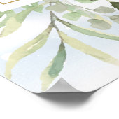 冬の雪のグリーン ベビーシャワー ウェルカムサイン ポスター (角)