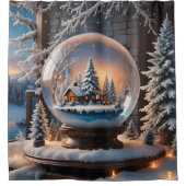 冬の雪のグローブシャワーカーテン シャワーカーテン (正面)