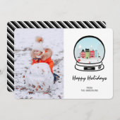 冬の雪のグローブホリデーフォトカード シーズンカード (正面/裏面)