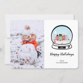 冬の雪のグローブホリデーフォトカード シーズンカード
