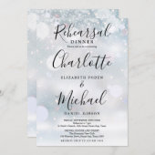 冬の雪のシグネチャースクリプトリハーサルディナー 招待状 (正面/裏面)
