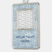 冬の雪のシームレスなパターン+アイディア シルバープレートフレームオーナメント (左)