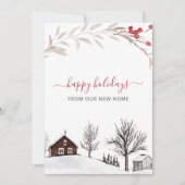 冬の雪のシーン新しいホームウェーブホリデーカードを移動 (正面)