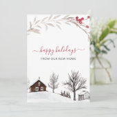 冬の雪のシーン新しいホームウェーブホリデーカードを移動 (スタンド正面)