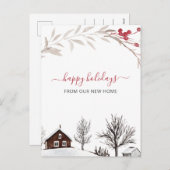 冬の雪のシーン新しいホームウェーブホリデーカードを移動 シーズンポストカード (正面/裏面)