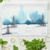 冬の雪のシーン – キッチンタオルby Cyn Rohrs キッチンタオル (折り畳み)