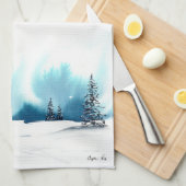 冬の雪のシーン – キッチンタオルby Cyn Rohrs キッチンタオル (四つ折り)