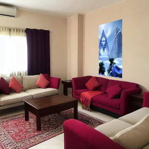 冬の雪のスフィンクス   AIアートポスター ポスター