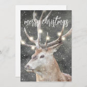 冬の雪のトナカイ 招待状 (正面/裏面)
