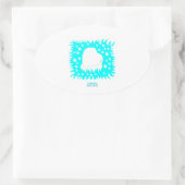 冬の雪のハートオーバルシール 楕円形シール (バッグ)