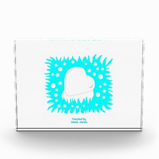 冬の雪のハート水平フォトブロック フォトブロック (正面)