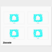 冬の雪のハート長方形シール 長方形シール (シート)