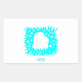 冬の雪のハート長方形シール 長方形シール