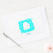 冬の雪のハート長方形シール 長方形シール (封筒)