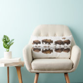 冬の雪のバイソンローミング | ランバークッション (椅子)