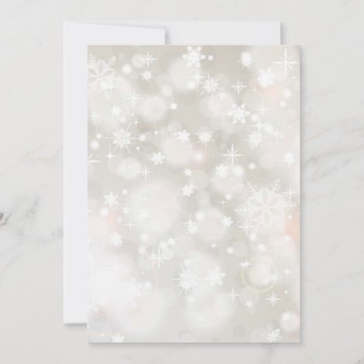 冬の雪のパステル色の赤ちゃんシャワー招待 招待状 (裏面)