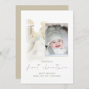 冬の雪のパス写真ベビー初めてのクリスマス