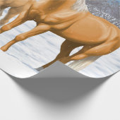 冬の雪のパロミノ四分の馬 ラッピングペーパー (角)