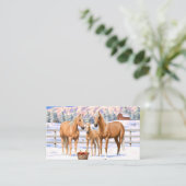 冬の雪のパロミノ四分の馬 名刺 (スタンド正面)