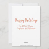 冬の雪のビジネスでムースクリスマスホリデー シーズンカード (裏面)