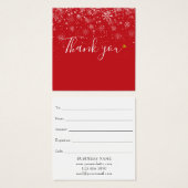 冬の雪のビジネスのギフト証明書ありがとう (正面&裏面)