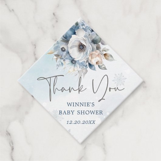 冬の雪のベビー外で寒い赤ちゃんシャワーFa フェイバータグ (正面)