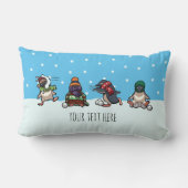 冬の雪のペンギンのクリスマスアニメ ランバークッション (裏面)
