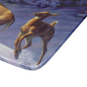 冬の雪のホワイトテールディアバック&ドー カッティングボード (角)