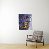 冬の雪のホワイトテールディアバック&ドー タペストリー (インサイチュ)