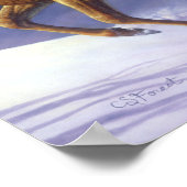 冬の雪のホワイトテールディアバック&ドー ポスター (角)