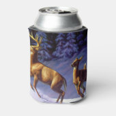 冬の雪のホワイトテールディアバック&ドー 缶クーラー (缶裏面)
