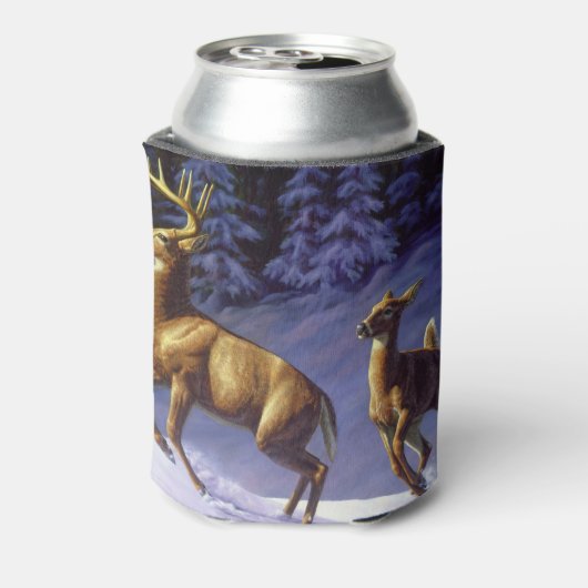 冬の雪のホワイトテールディアバック&ドー 缶クーラー (缶裏面)