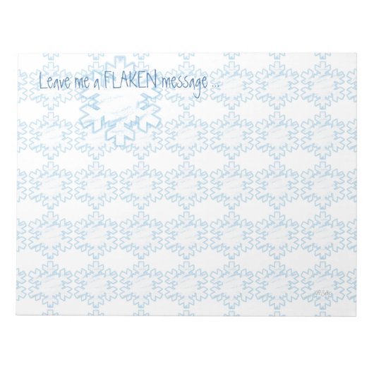 冬の雪のメッセージユーモアのある ノートパッド (正面)