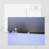 冬の雪のライトハウス ポストカード (正面/裏面)