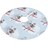 冬の雪の上で美しいクリスマスの女性 ブラッシュドポリエステルツリースカート (アングル)