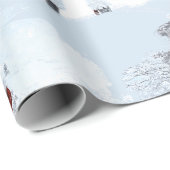 冬の雪の上で美しいクリスマスの女性 ラッピングペーパー (ロールコーナー)