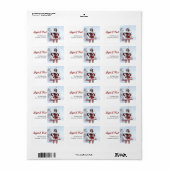 冬の雪の上で美しいクリスマスの女性 ラベル (フルシート)